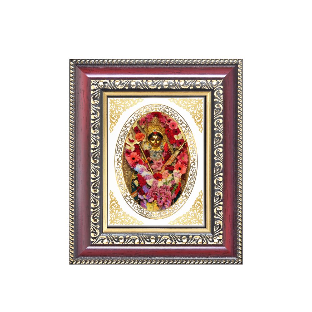 Maa Katyayani Divine Durga Form Sacred Courage & Marriage Blessings Royal Tabletop Frame in 24K Gold Plated Foil