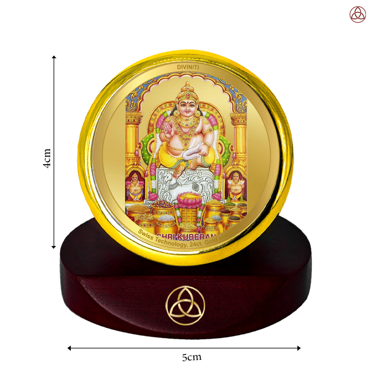 Kuber Ji | Divine Lord Kuber Car Dashboard & Tabletop Photo Frame in 24K Gold Plated Foil