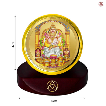 Kuber Ji | Divine Lord Kuber Car Dashboard & Tabletop Photo Frame in 24K Gold Plated Foil