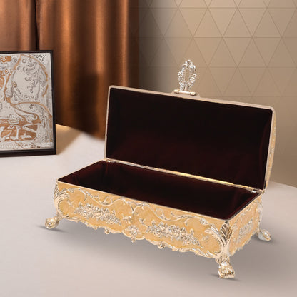 DIVINITI 24K Gold Plated Jewellery Box Luxurious Premium Storage for Precious Keepsakes and Accessories (8x24.5x12.3)