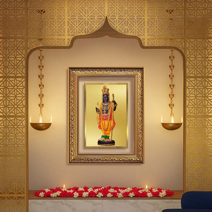 Diviniti 24K Gold Plated Ram Lalla With Arch (Classic) Divine Wall Frame for Home Mandir & Office Decor | Luxury Spiritual Gift