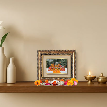 Diviniti 24K Gold Plated Mata Ka Darbar Divine Table Top Frame for Home Mandir & Office Decor | Luxury Spiritual Gift