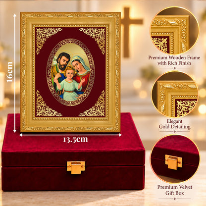 24K Gold-Plated Holy Family BG Frame | Premium Gift Box | 16 X 13.5 CM