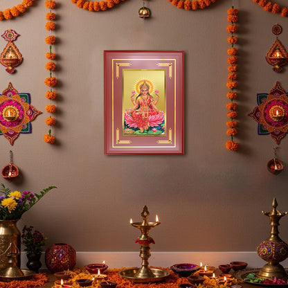Diviniti 24K Gold Plated Goddess Lakshmi Blessing Tabletop Photo Frame | Wealth, Prosperity & Divine Grace