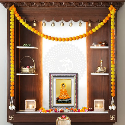 Diviniti 24K Gold Plated Buddha (Classic) Divine Wall Frame for Home Mandir & Office Decor | Luxury Spiritual Gift