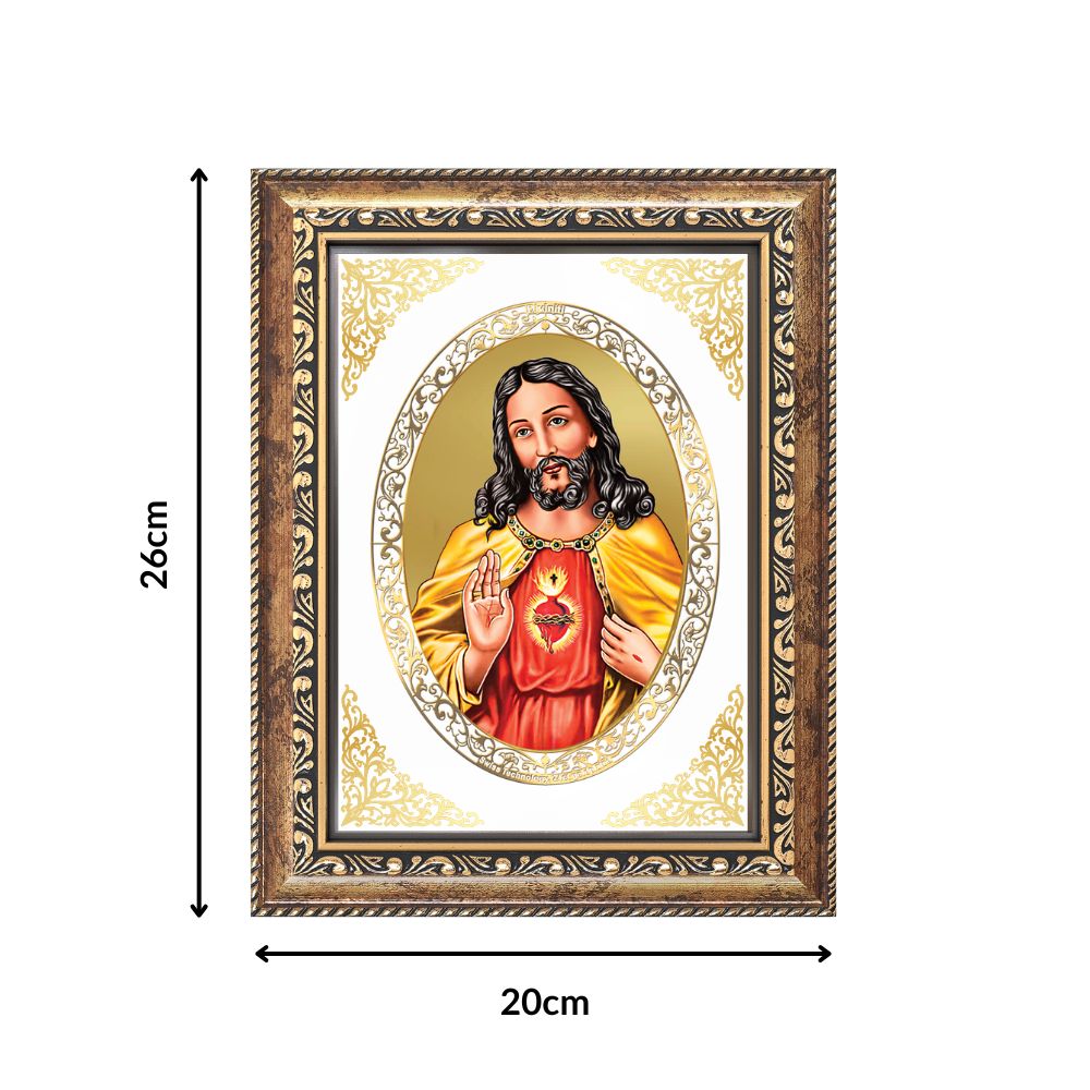 Jesus Christ | Christian Divine Wall & Tabletop Royal Photo Frame in 24K Gold Plated Foil