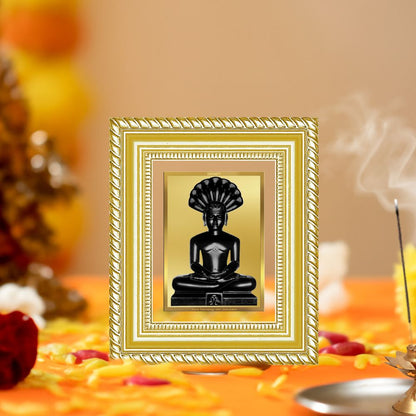 Diviniti 24K Gold Plated Parshvanath Divine Table Top Frame for Home Mandir & Office Decor | Luxury Spiritual Gift