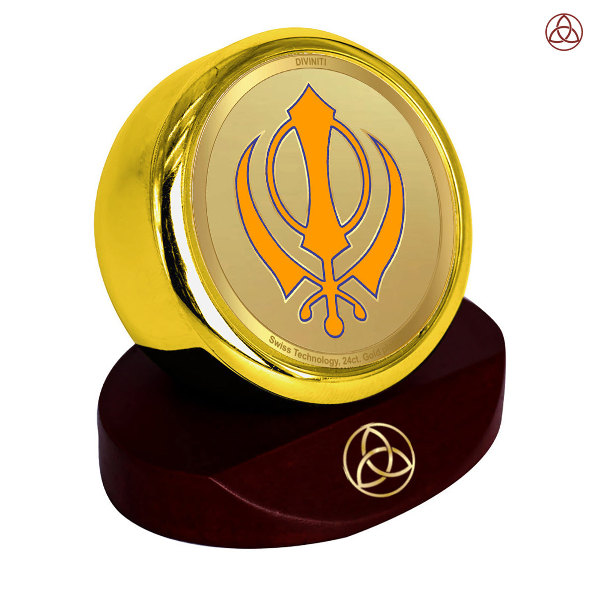 Khanda Sahib | The Emblem of Sikh Courage and Unity in 24K Gold Plated Foil Frame For Sikh Tradition
