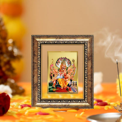 Diviniti 24K Gold Plated Narasimha Divine Table Top Frame for Home Mandir & Office Decor | Luxury Spiritual Gift