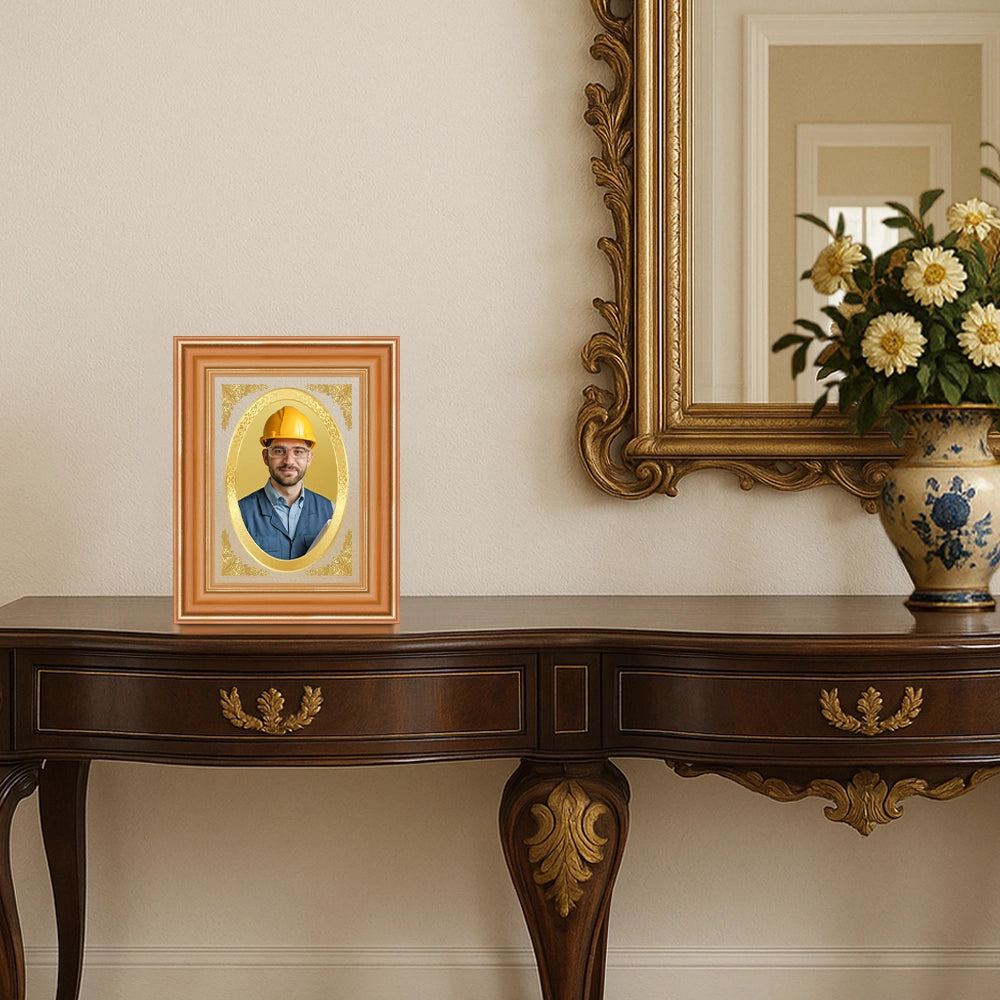 Portrait on Gold | Immortalise Your Classic Oval Photo Frame in 24K Gold Plated Foil
