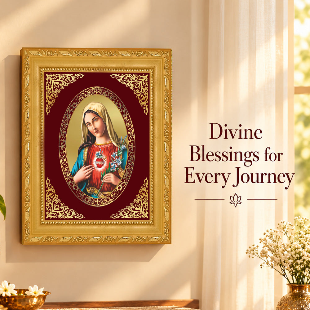 24K Gold-Plated Mother Mary Frame | Premium Gift Box | 17.5x21.5 CM