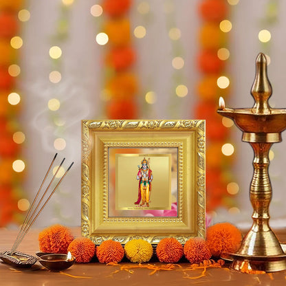 Diviniti Lord Ram Ji Tabletop Photo Frame in 24K Gold Plated Foil | Dharma, Courage & Divine Blessings | DG103S1A (10x10 CM)