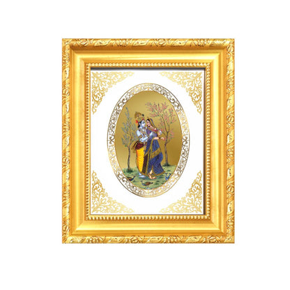 Radha Krishna Divine Eternal Love & Devotion Sacred Royal Tabletop Frame in 24K Gold Plated Foil