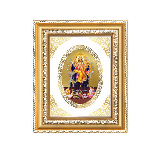 Lord Vishwakarma Divine Creator & Architect Sacred Success Royal Tabletop Frame in 24K Gold Plated Foil
