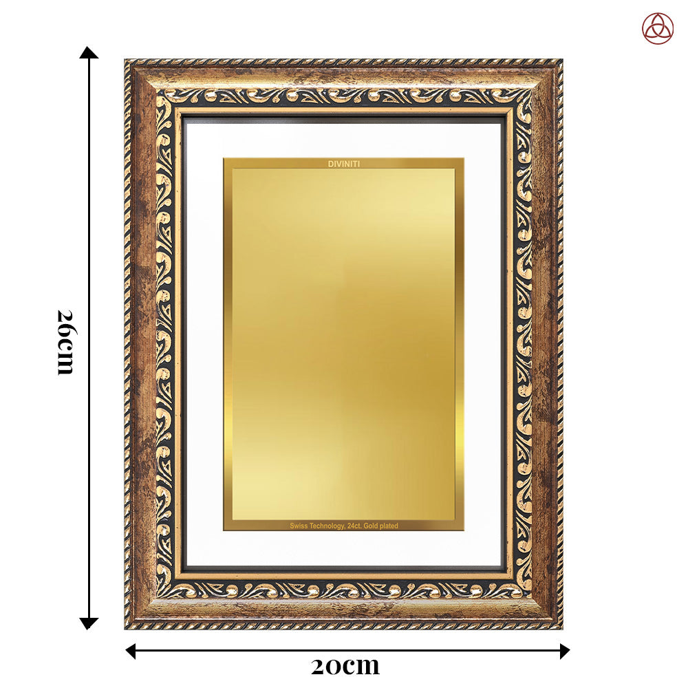 Diviniti Double Glass Frame Personalised Tabletop and Wall Photo Frame in 24K Gold Plated Foil
