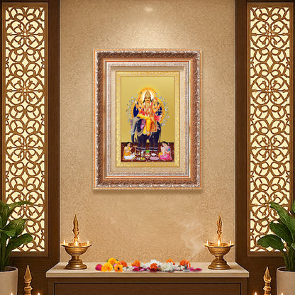 Lord Vishwakarma | Divine Architect of the Universe Wall Photo Frame in 24K Gold Plated Foil