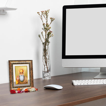 Diviniti 24K Gold Plated Guru Nanak Dev Ji (Classic) Sacred Sikh Wall and Table Top Frame for Home Decor & Office Ambiance | Premium Spiritual Gift