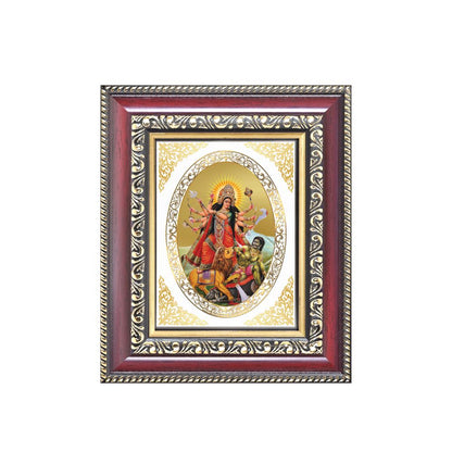 Goddess Durga Mahishasura Mardini Divine Shakti Sacred Victory & Protection Royal Tabletop Frame in 24K Gold Plated Foil