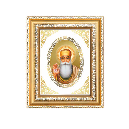 Guru Nanak Dev Ji Divine Waheguru Sikh Guru Sacred Royal Tabletop Frame in 24K Gold Plated Foil
