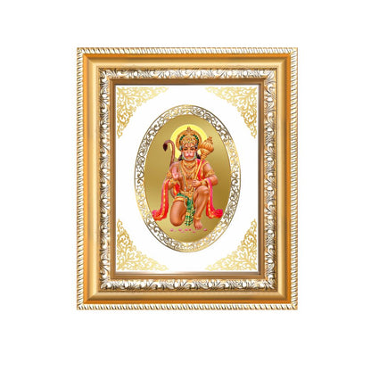 Lord Hanuman Abhaya Mudra Divine Blessings & Protection Royal Tabletop Frame in 24K Gold Plated Foil