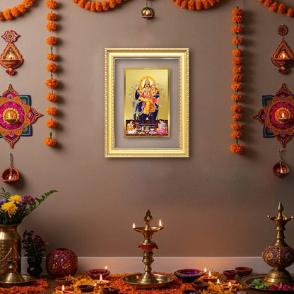 Diviniti 24K Gold Plated Vishvakarma (Classic) Divine Wall Frame for Home Mandir & Office Decor | Luxury Spiritual Gift