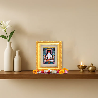 Diviniti 24K Gold Plated Adinath Divine Table Top Frame for Home Mandir & Office Decor | Premium Jain Spiritual Gift