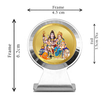 Load image into Gallery viewer, Diviniti 24K Gold Plated Shiv Parivar Frame For Car Dashboard, Home Decor &amp; Puja Room (6.2 x 4.5 CM)