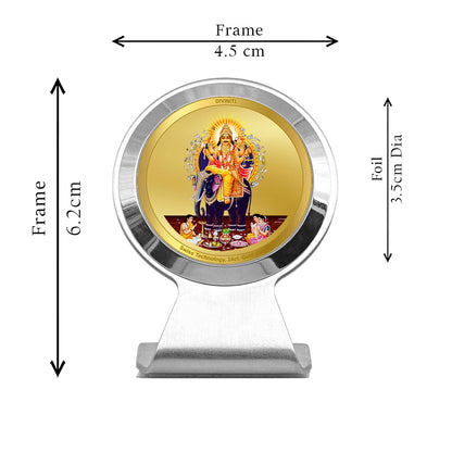 Diviniti 24K Gold Plated Foil Vishwakarma Frame for Car Dashboard, Home Decor, Worship, Tabletop & Festival Gift MCF1CR (6.2x4.5 CM)