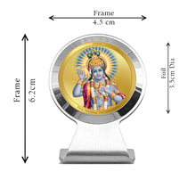 Load image into Gallery viewer, Diviniti 24K Gold Plated Vishnu Ji Frame For Car Dashboard, Home Decor &amp; Puja Room (6.2 x 4.5 CM)

