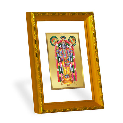 DIVINITI 24K Gold Plated Foil Guruvayurappan Photo Frame for Puja Room, Home Wall Decor, Workshop, Table Top, Premium Gift|DG103 Size 2 (22.6x18.4 CM)