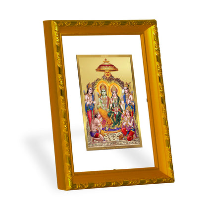 DIVINITI 24K Gold Plated Foil Shri Ram Darbar Photo Frame for Wall Hanging, Workshop, Table Top, Home Decor, Luxury Gift|DG103 Size 2 (22.6x18.4 CM)