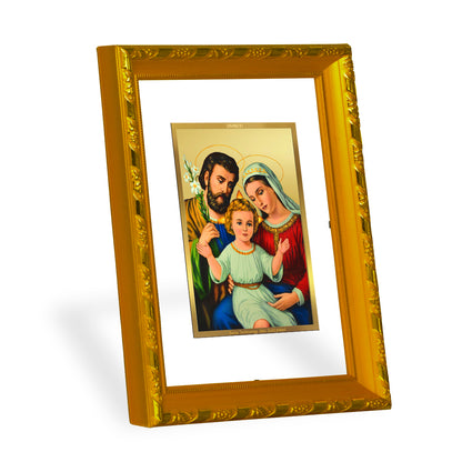DIVINITI 24K Gold Plated Foil Holy Family Photo Frame for Home Decor, Prayer Room, Table Top, Wall Hanging, Workshop, Gift|DG103 Size 2 (22.6x18.4 CM)
