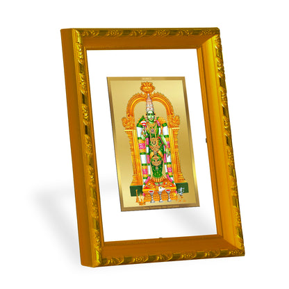DIVINITI 24K Gold Plated Meenakshi Photo Frame Idol for Home Decor, Table Top, Wall Hanging, Workshop, Gift|DG103 Size 2 (22.6x18.4 CM)