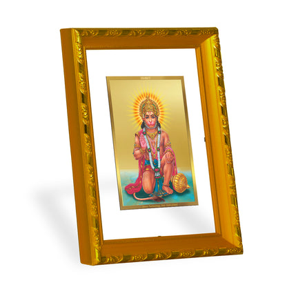 DIVINITI 24K Gold Plated Lord Hanuman Photo Frame Idol for Home & Office Decor, Wall Hanging, Workshop, Table Top, Gift|DG103 Size 2 (22.6x18.4 CM)