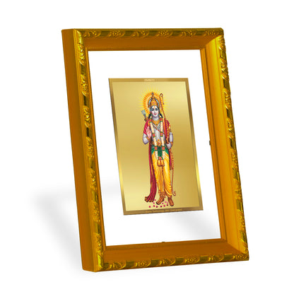 DIVINITI 24K Gold Plated Lord Shri Ram Photo Frame for Puja Room, Home Wall Decor, Workshop, Table Top, Gift|DG103 Size 2 (22.6x18.4 CM)