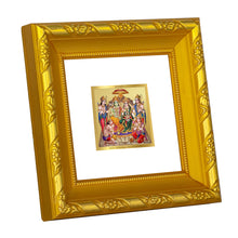 Load image into Gallery viewer, DIVINITI 24K Gold Plated Ram Darbar Photo Frame For Home Decor Showpiece, Festival, Puja (10.8 X 10.8 CM)