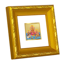 Load image into Gallery viewer, DIVINITI 24K Gold Plated Lakshmi Ganesha Saraswati Photo Frame For Home Decor, Puja (10.8 X 10.8 CM)
