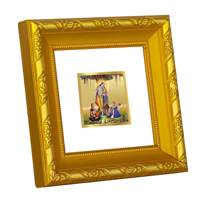 DIVINITI 24K Gold Plated Radha Krishna Stylish Wall Photo Frame Idol for Workshop, Home Decor, Puja Room, Premium Gifts | DG103S1A (10x10 CM)