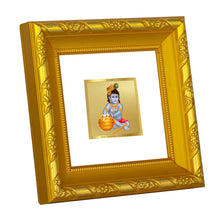 Load image into Gallery viewer, DIVINITI 24K Gold Plated Bal Gopal Photo Frame For Living Room, Festive Gift, Puja (10.8 X 10.8 CM)