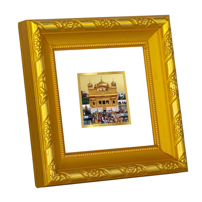 DIVINITI 24K Gold Plated Foil Sachkhand Shri Darbar Sahib (Golden Temple) Stylish Photo Frame for Table Top, Wall Hanging, Home Decor, Premium Gifts|DG103S1A (10x10 CM)