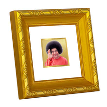 Load image into Gallery viewer, DIVINITI 24K Gold Plated Sathya Sai Baba Religious Photo Frame For Home Decor, Gift, Prayer (10.8 X 10.8 CM)
