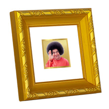 Load image into Gallery viewer, DIVINITI 24K Gold Plated Sathya Sai Baba Religious Photo Frame For Home Decor, Gift, Prayer (10.8 X 10.8 CM)