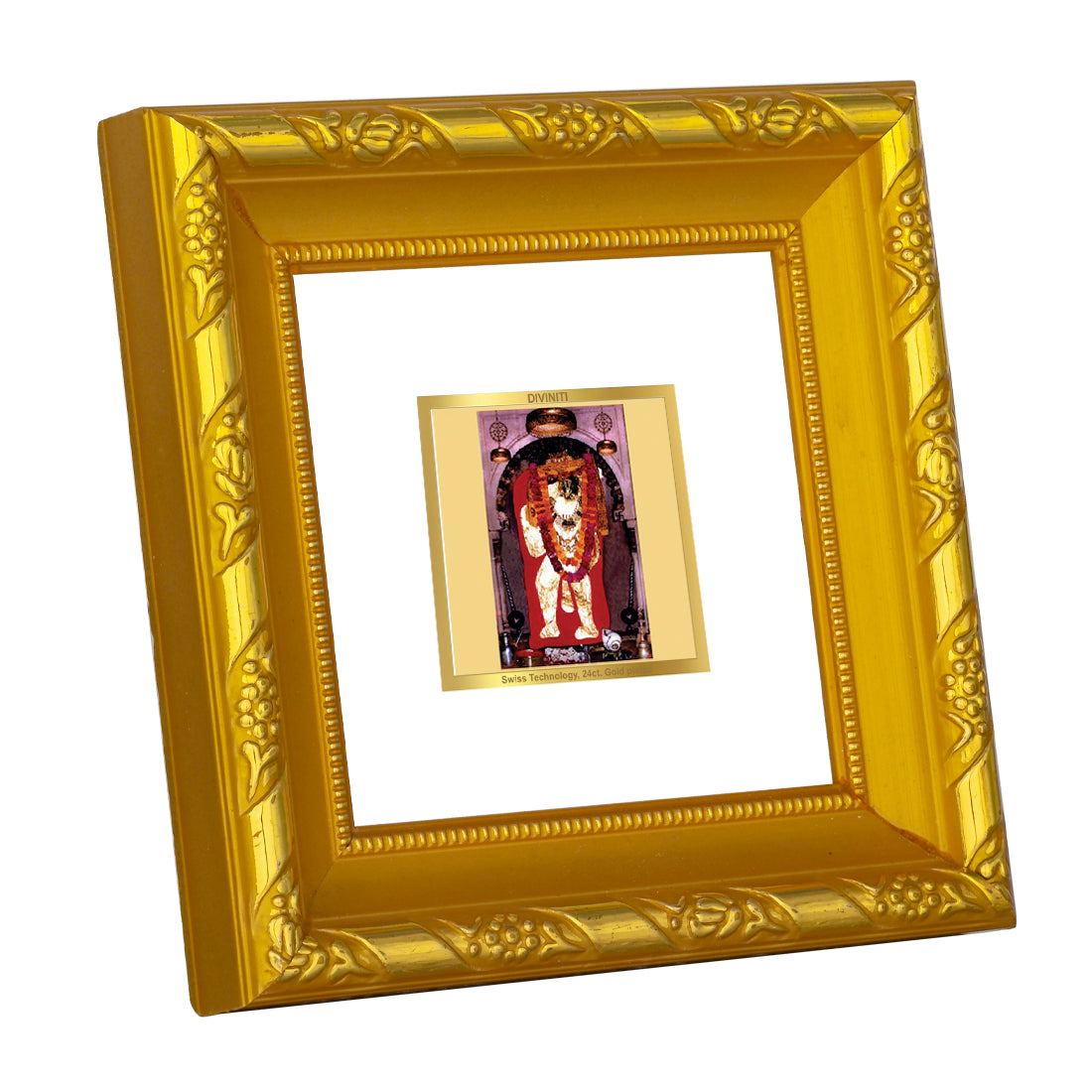 DIVINITI 24K Gold Plated Foil Mehandipur Balaji Wall Photo Frame Idol for Puja Room, Table Top, Home Decor, Workshop, Gifts | DG103S1A (10x10 CM)