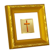 Load image into Gallery viewer, DIVINITI 24K Gold Plated Holy Cross Photo Frame For Home Decor, Divine Gift, Prayer (10.8 X 10.8 CM)
