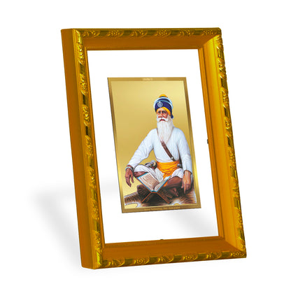 DIVINITI 24K Gold Plated Foil Baba Deep Singh Ji's Photo Frame Idol for Wall Hanging, Workshop, Table Top, Home Decor, Luxury Gift|DG103 Size 2 (22.6x18.4 CM)
