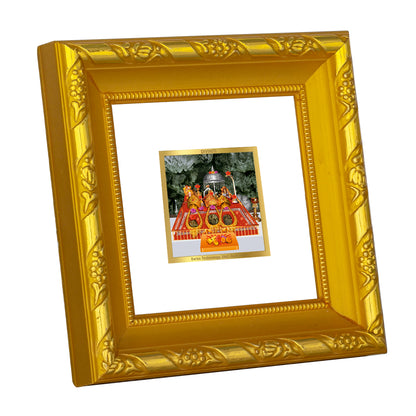 DIVINITI 24K Gold Plated Foil Mata Ka Darbar Traditional Wall Photo Frame Idol for Home Decor, Workshop, Puja Room, Tabletop, Gifts | DG103S1A (10x10 CM)