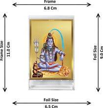 Load image into Gallery viewer, Diviniti 24K Gold Plated Shiva Frame For Car Dashboard, Home Decor, Puja, Festival Gift (11 x 6.8 CM)
