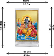 Load image into Gallery viewer, Diviniti 24K Gold Plated Shiv Parivar Frame For Car Dashboard, Home Decor, Puja, Gift (11 x 6.8 CM)
