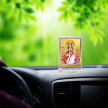 Load image into Gallery viewer, Diviniti 24K Gold Plated Gayatri Mata Frame For Car Dashboard, Home Decor, Puja, Gift (11 x 6.8 CM)
