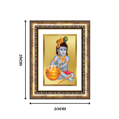 Diviniti 24K Gold Plated Bal Gopal Divine Wall Frame for Home Mandir & Office Decor | Luxury Spiritual Gift